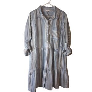 Cotton Roll Tab Shirt Dress XXL